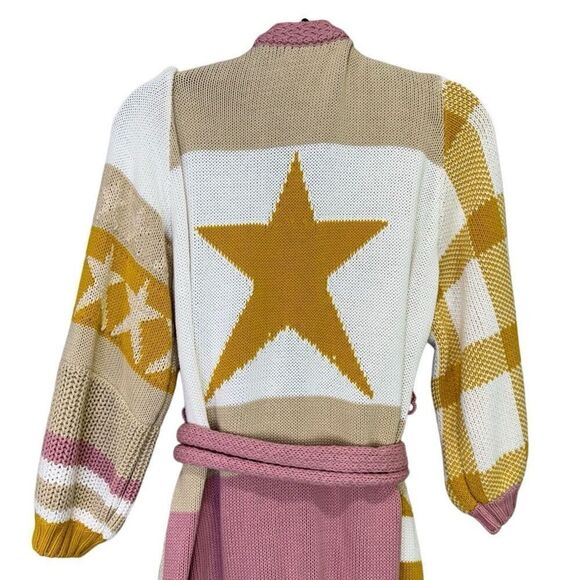 LoveShackFancy Grayson Duster Desert Sunset Colorblock Knit Cardigan XS/S - Picture 7 of 11